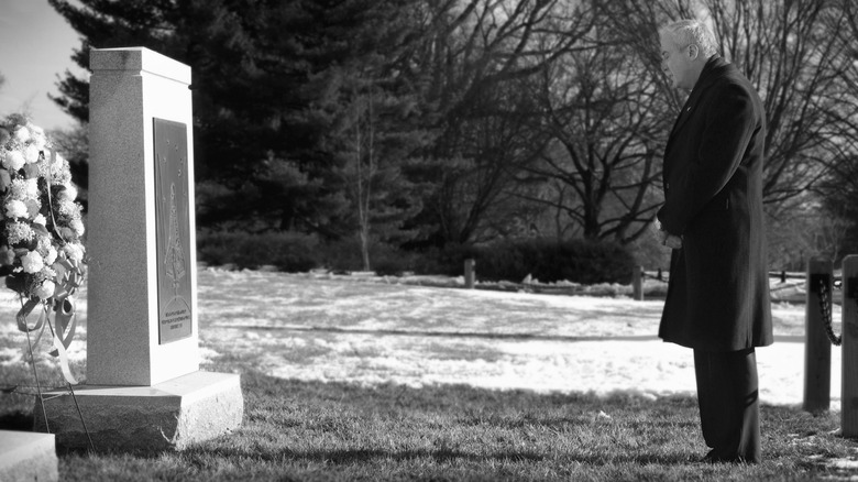 Person visiting Columbia memorial