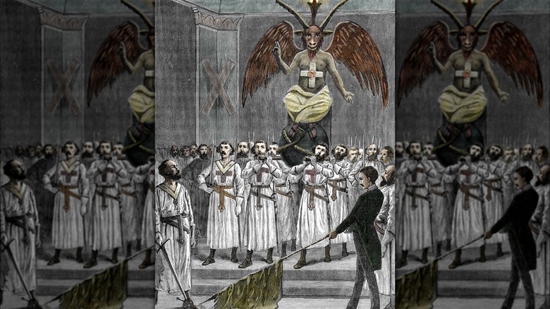 Knights of templar worshiping baphomet