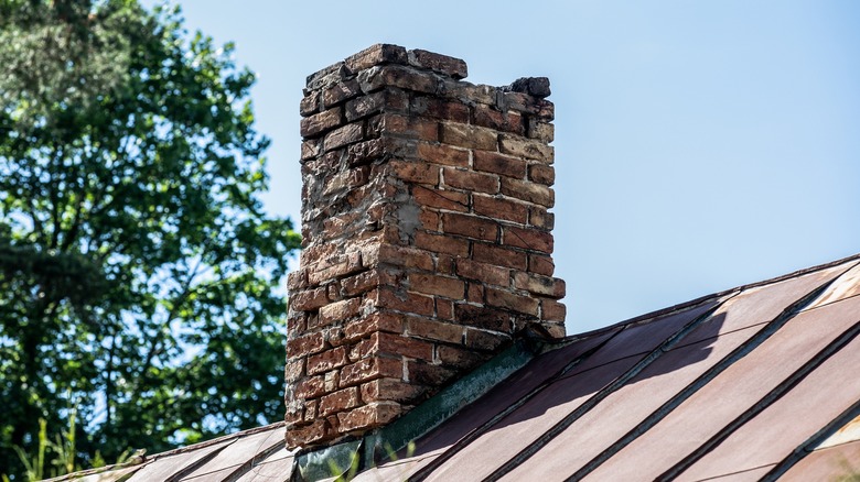 old brick chimney