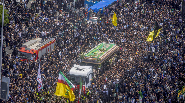 truck carrying body of President Raisi 