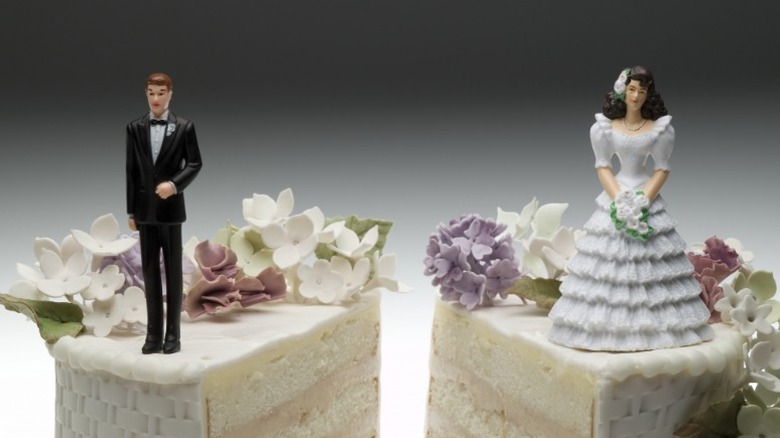 wedding cake cut in two