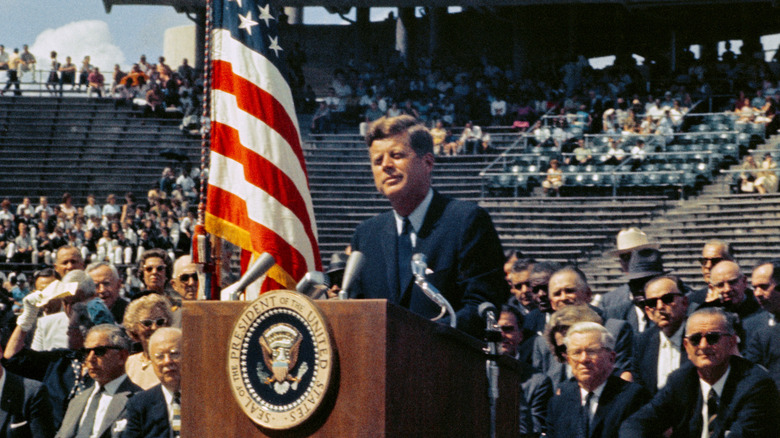 Kennedy giving speech