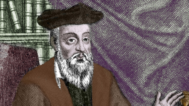 Illustration of Nostradamus in hat