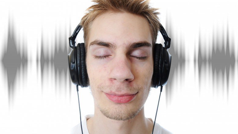 man wearing headphones