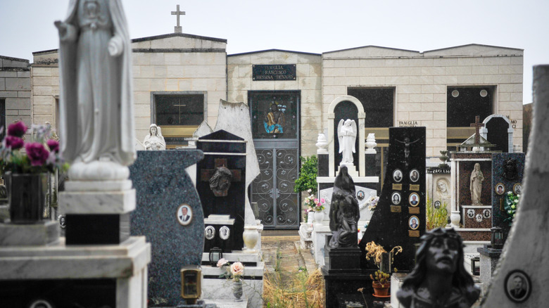 Italian mausoleum and statuary