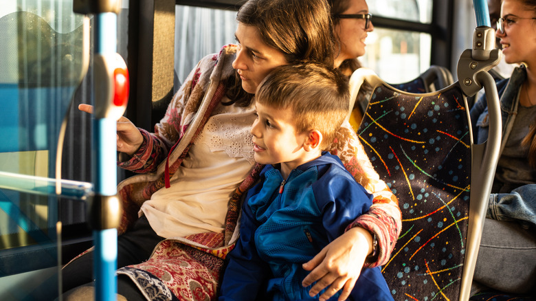 Mother and child on a bus