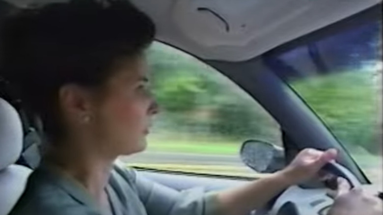 Faye Yager driving a car