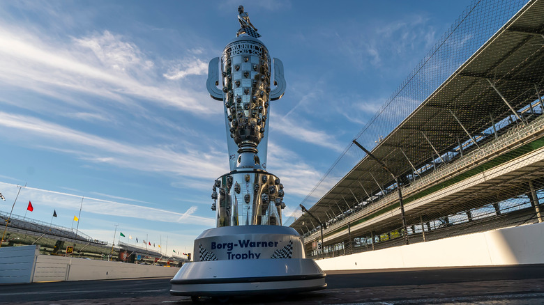 trophy at the Indy 500