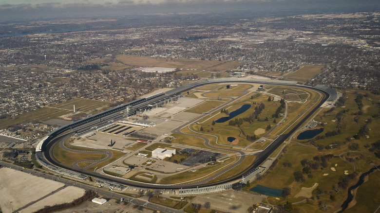 aerial view of the Indy 500 track