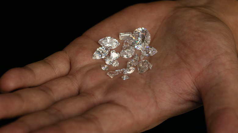 Diamonds on a palm
