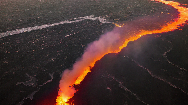 Magma bursting through Earth's crust