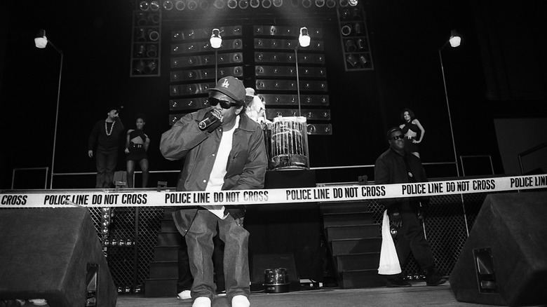 Eazy-E performs during tour