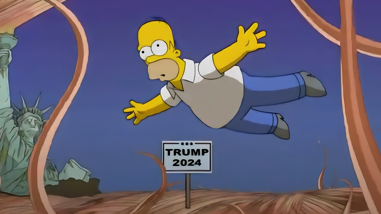 Homer floating through Trump's hair