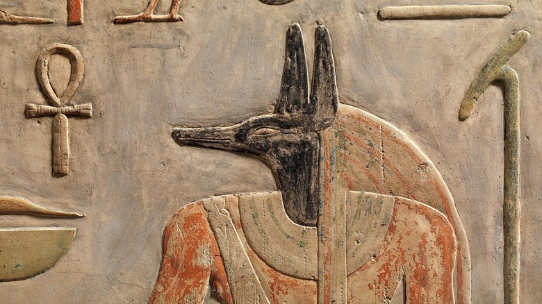 Relief sculpture of Anubis