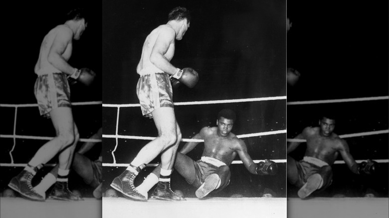 Henry Cooper knocks Clay down