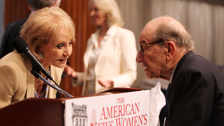 Barbara Walters and Alan Greenspan