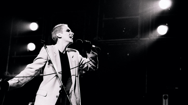 Annie Lennox performing on stage