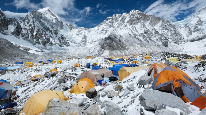 Tents at base camp of Mount Everest