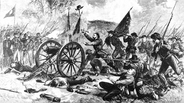 A drawing of Pickett's Charge at Gettysburg