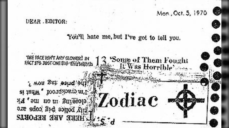 Zodiac Killer postcard