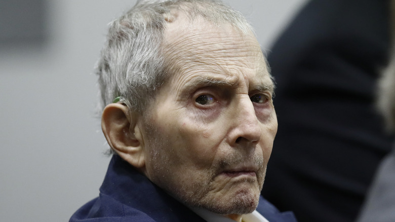 Robert Durst staring at camera in courtroom