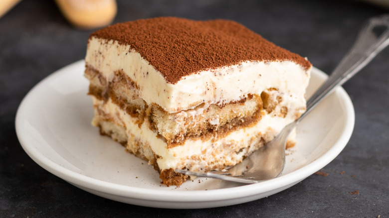 Tiramisu on a plate