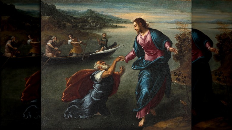 jesus and peter walking on water