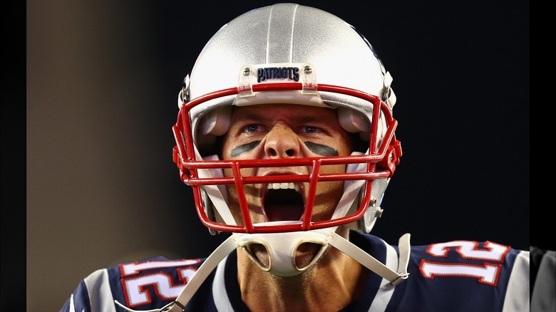 Tom Brady yelling on field