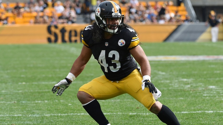 Troy Polamalu running on field