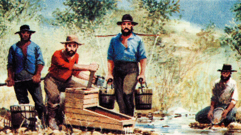 U.S. stamp painting depicting prospectors