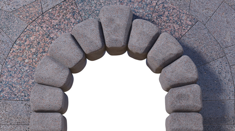 Keystone of a stone archway