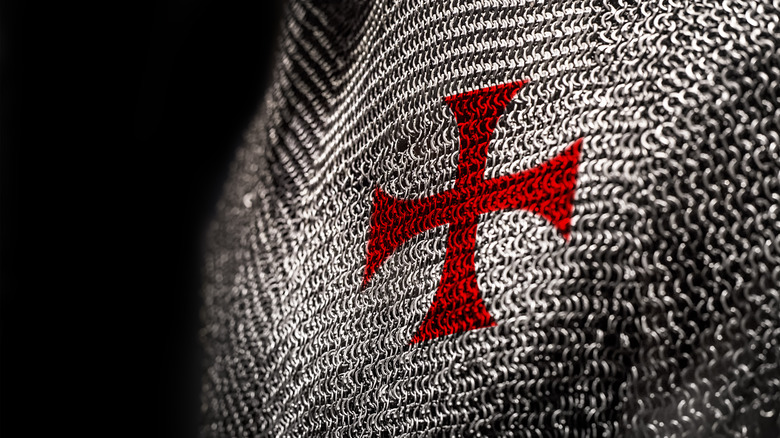 knights templar cross on chainmail