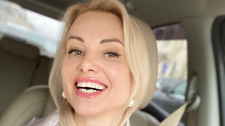 Marina Ovsyannikova in a car