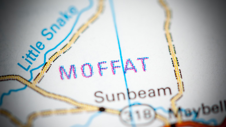 Map of Moffat County Colorado