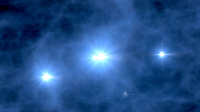 Artist's impression of the first stars in the Universe.