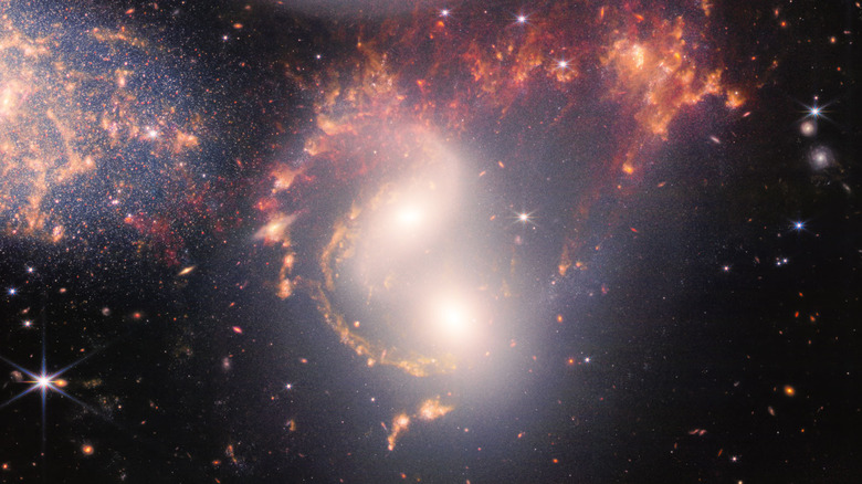 Cropped NASA Webb image from the Stephan's Quintet group of interacting galaxies.