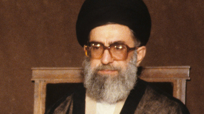 Ali Khamenei wearing glasses black turban