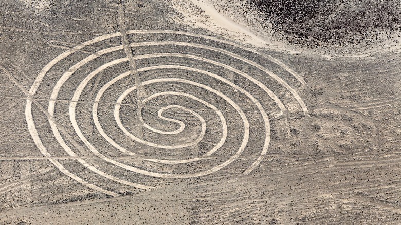 spiral geoglyph in Nazca Peru