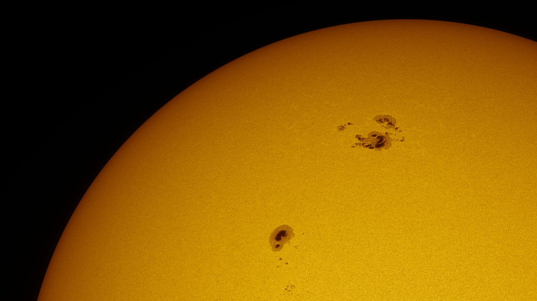 sunspots on the solar surface