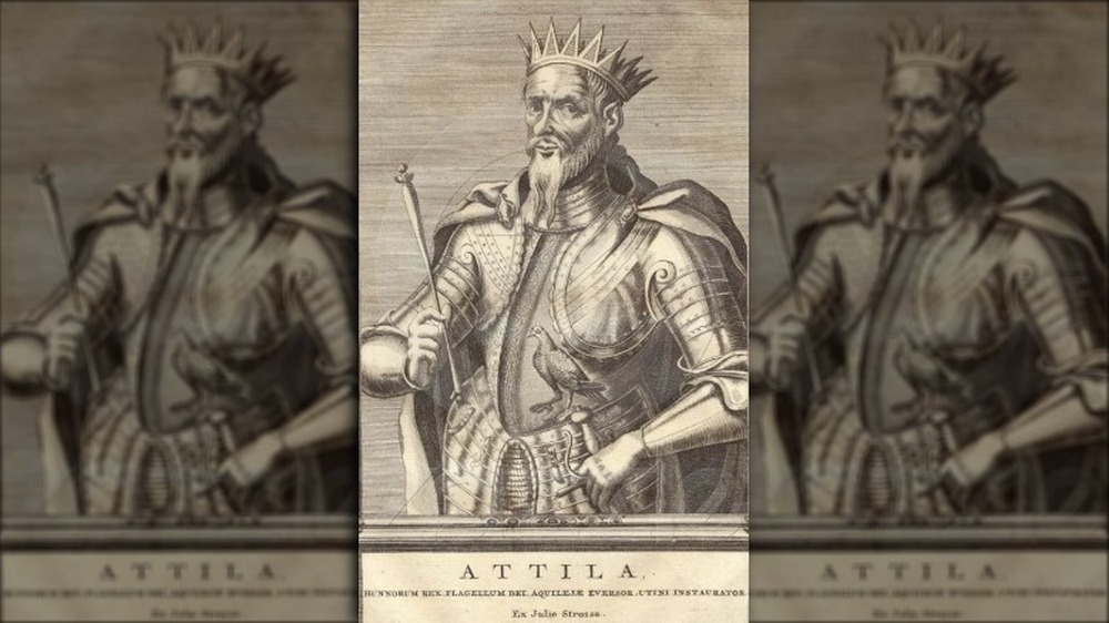 Attila the Hun with crown and scepter 