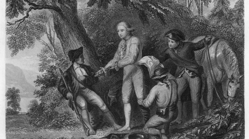 John Andre being captured, drawing.