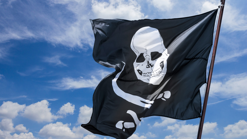 pirate flag blowing in the breeze