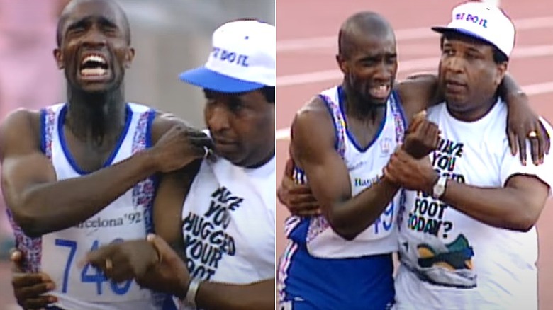 Derek Redmond with father