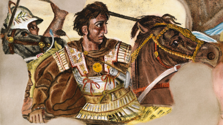 Ancient depiction of Alexander the Great on horseback