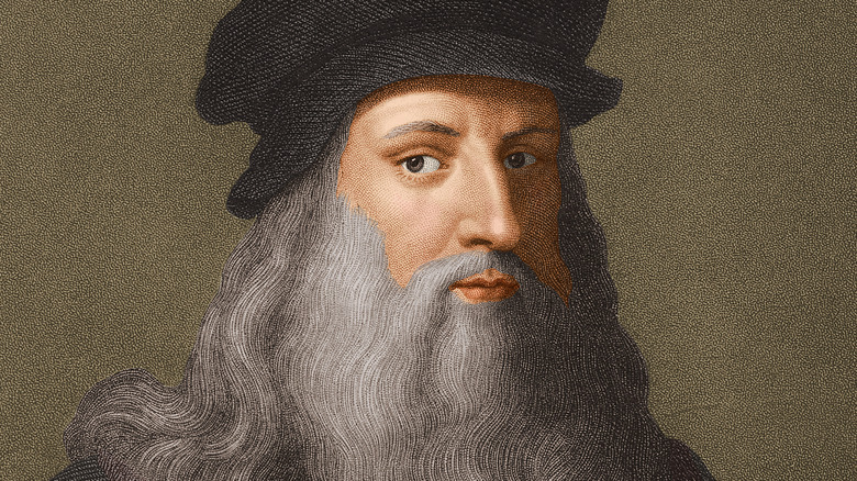 Drawing of Leonardo da Vinci wearing a hat