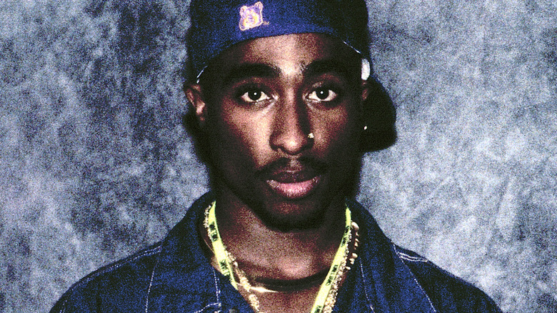 Tupac Shakur looking at camera