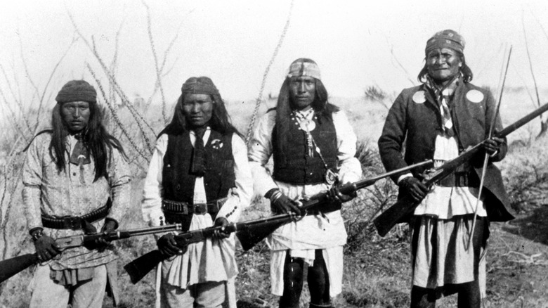 Geronimo with Apache warriors