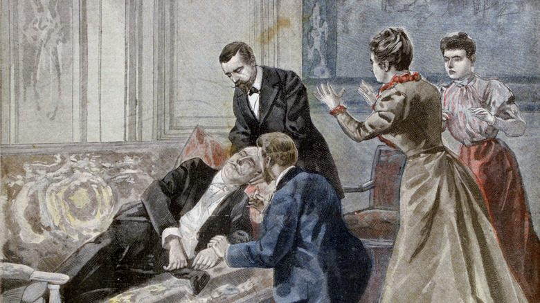 Félix Faure dying surrounded by people including his mistress