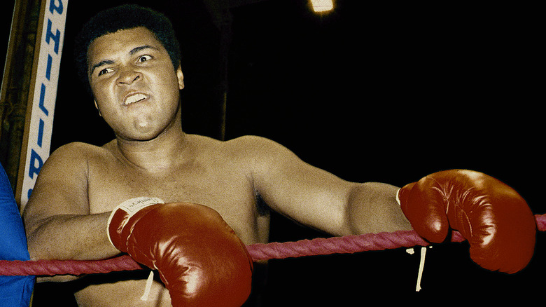 Muhammad Ali during a match in 1975