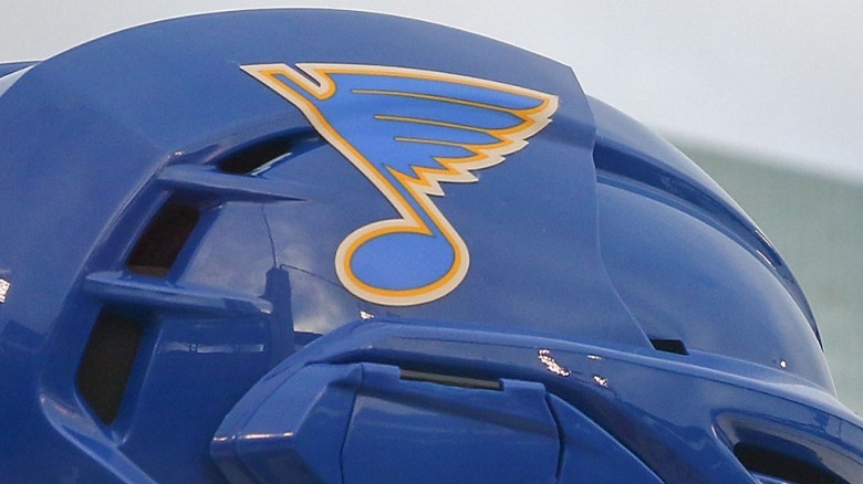 St. Louis Blues logo on helmet